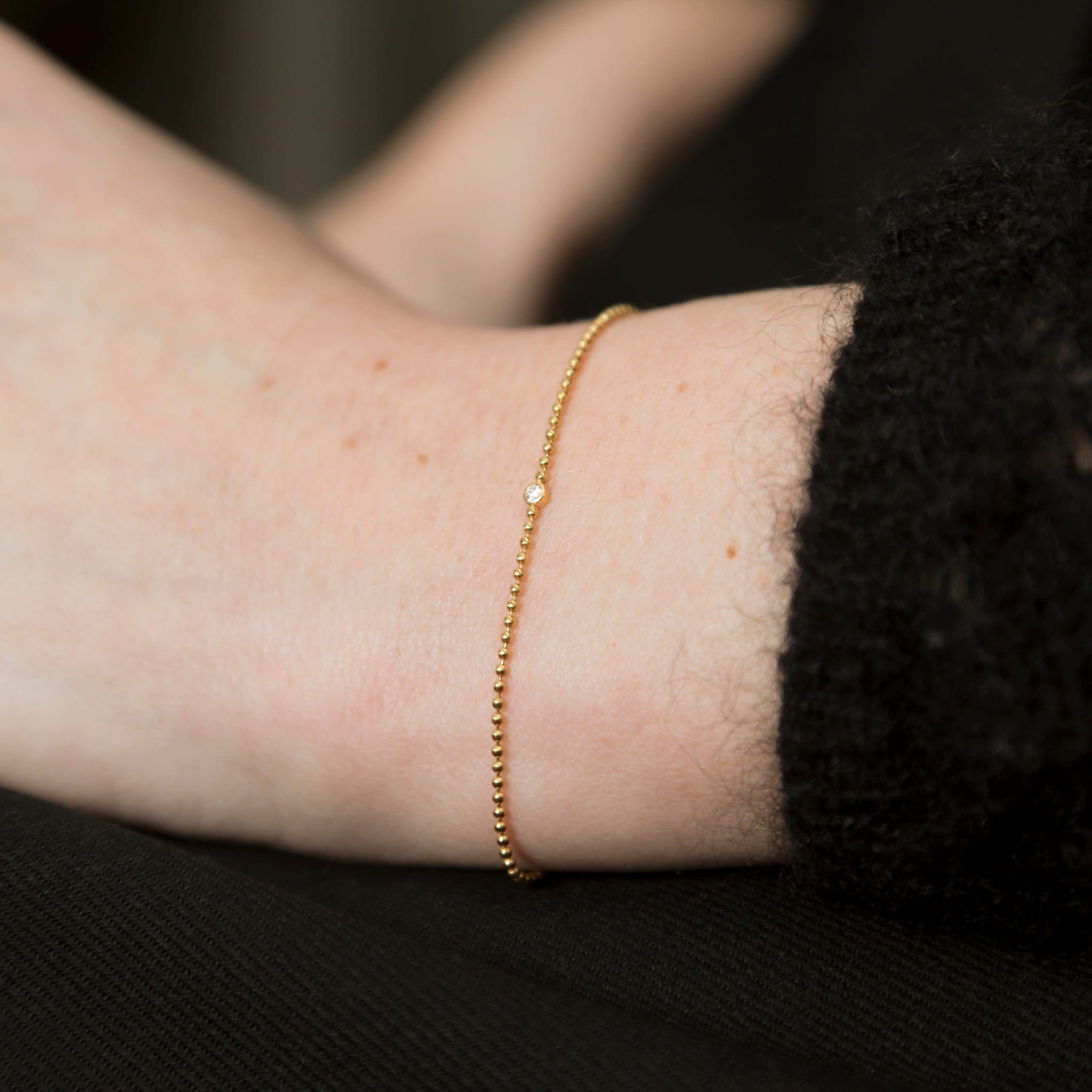 Zodi Gold White Diamond Bracelet - Golden
