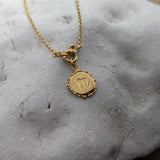 Milly-Maunder-Zodiac-Disc-Coin-Vintage-Style-Astrology-Pendant-Necklace-Chain-Gold-Plated-Personalised