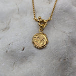 Milly-Maunder-Zodiac-Disc-Coin-Vintage-Style-Astrology-Pendant-Necklace-Chain-Gold-Plated-Personalised