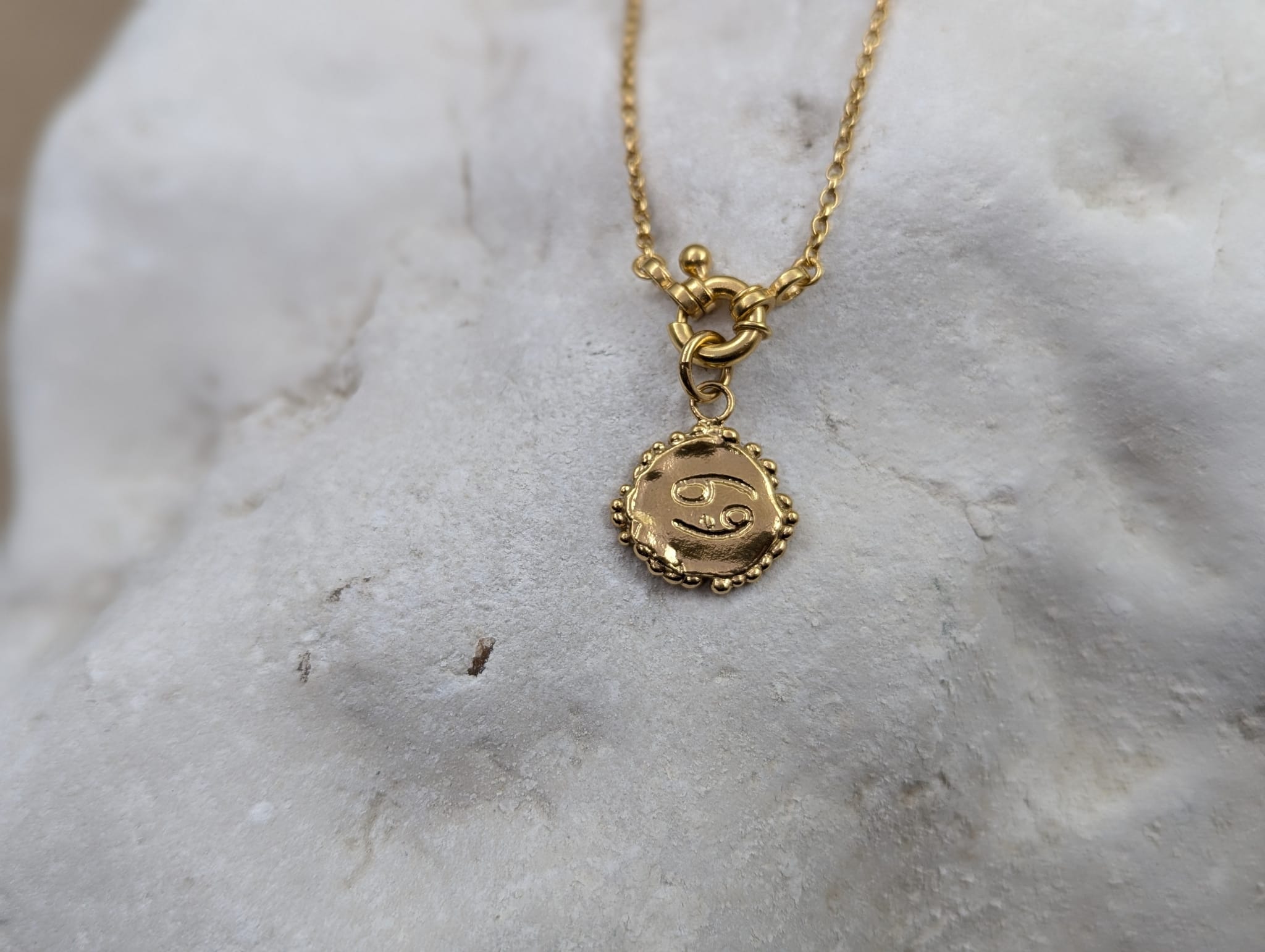 Milly-Maunder-Zodiac-Disc-Coin-Vintage-Style-Astrology-Pendant-Necklace-Chain-Gold-Plated-Personalised