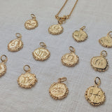 Milly-Maunder-Zodiac-Disc-Coin-Vintage-Style-Astrology-Pendant-Necklace-Chain-Gold-Plated-Personalised