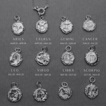 Milly-Maunder-Zodiac-Disc-Coin-Vintage-Style-Astrology-Pendant-Necklace-Chain-Gold-Plated-Personalised