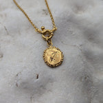 Milly-Maunder-Zodiac-Disc-Coin-Vintage-Style-Astrology-Pendant-Necklace-Chain-Gold-Plated-Personalised