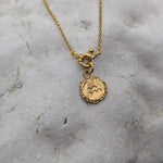 Milly-Maunder-Zodiac-Disc-Coin-Vintage-Style-Astrology-Pendant-Necklace-Chain-Gold-Plated-Personalised