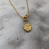 Milly-Maunder-Zodiac-Disc-Coin-Vintage-Style-Astrology-Pendant-Necklace-Chain-Gold-Plated-Personalised