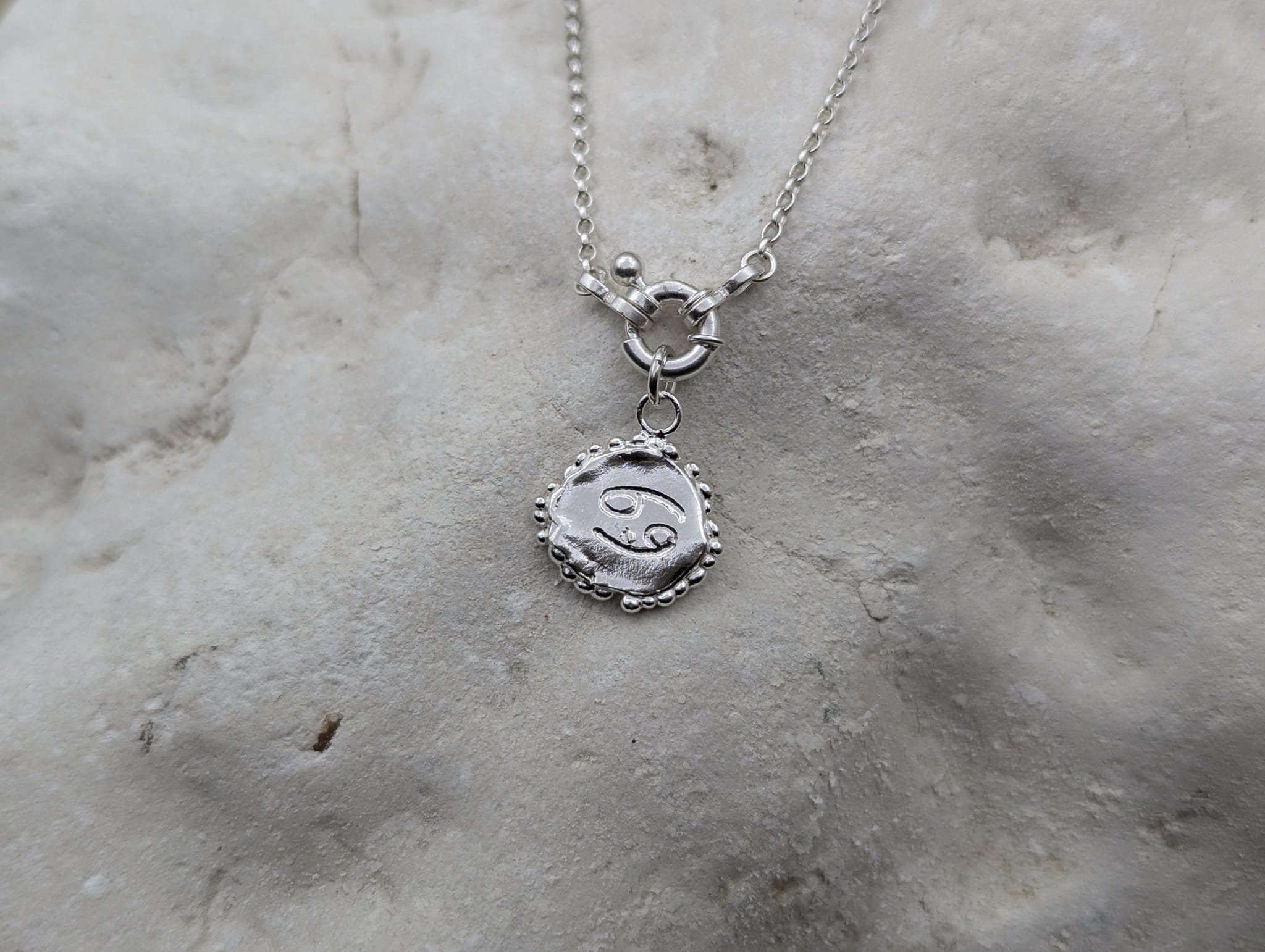 Milly-Maunder-Zodiac-Star-Sign-Coin-Disc-Vintage-Style-Antique-Heirloom-Pendant-Astrology-Chain-Necklace-Sterling-Silver-Personalised