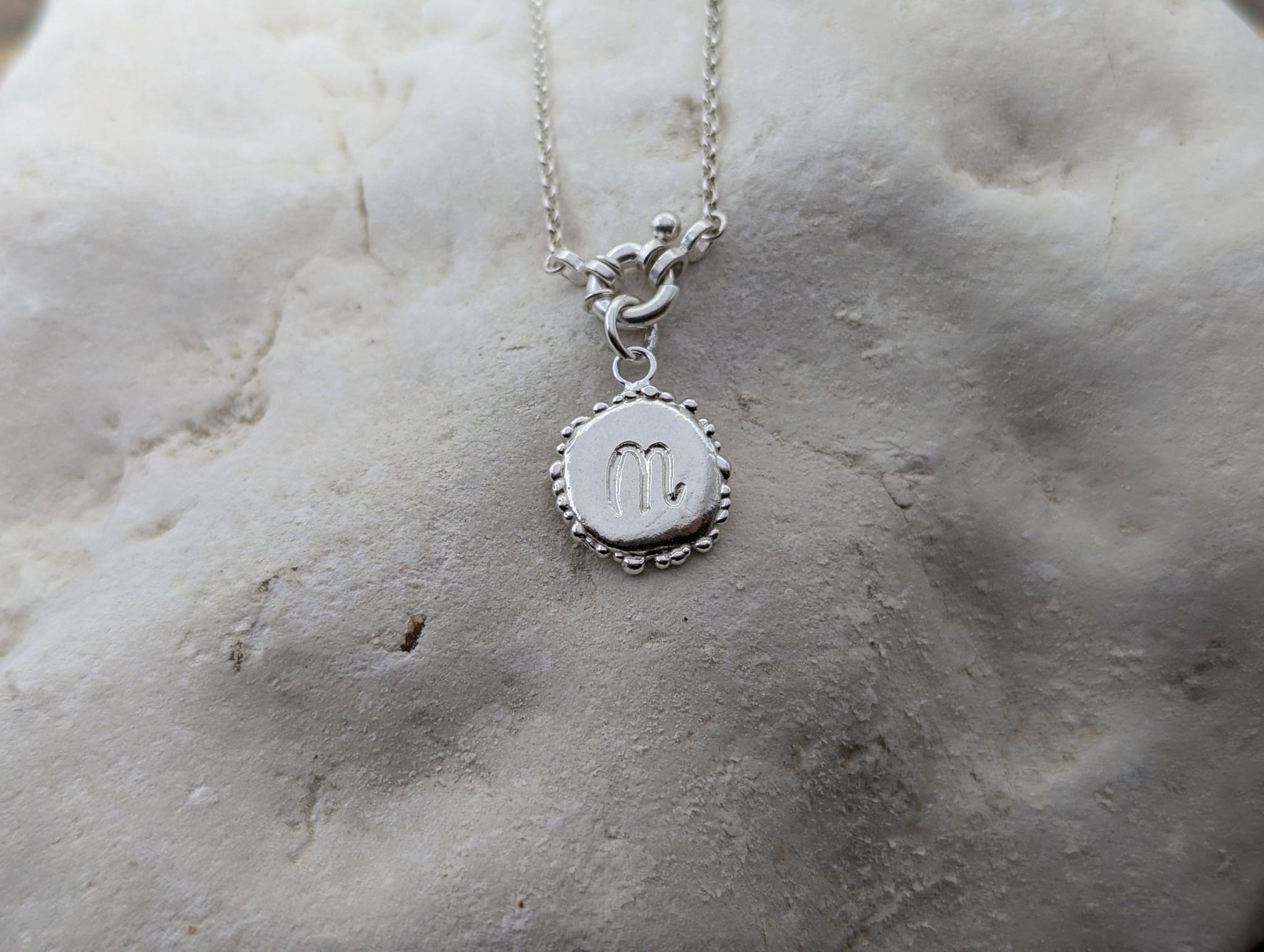 Milly-Maunder-Zodiac-Star-Sign-Coin-Disc-Vintage-Style-Antique-Heirloom-Pendant-Astrology-Chain-Necklace-Sterling-Silver-Personalised